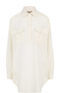 Удлиненная шелковая блуза свободного кроя Burberry