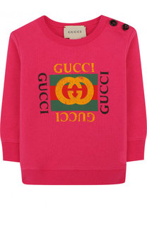 Хлопковый свитшот с логотипом бренда Gucci