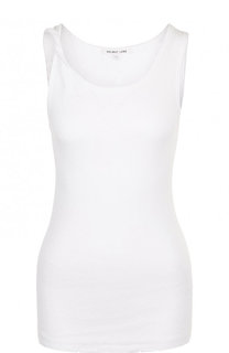 Приталенный хлопковый топ с круглым вырезом Helmut Lang