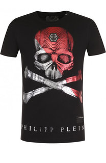 Хлопковая футболка с принтом Philipp Plein