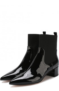 Лаковые ботильоны на устойчивом каблуке Gianvito Rossi
