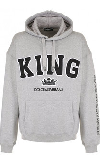 Хлопковое худи с аппликацией Dolce &amp; Gabbana