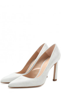 Текстильные туфли на геометричном каблуке Stuart Weitzman