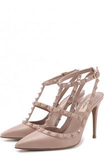 Кожаные туфли Valentino Garavani Rockstud с ремешками на шпильке Valentino