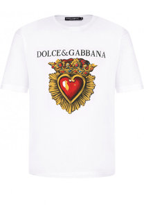 Хлопковая футболка с принтом Dolce &amp; Gabbana
