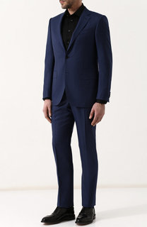 Костюм из смеси шерсти и шелка с пиджаком на двух пуговицах Ermenegildo Zegna