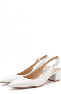 Лаковые туфли на устойчивом каблуке Gianvito Rossi
