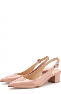 Лаковые туфли на устойчивом каблуке Gianvito Rossi