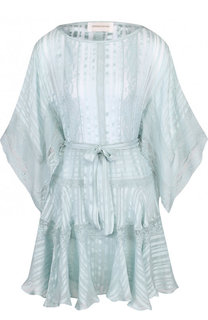 Шелковое мини-платье с оборками Zimmermann