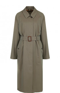 Хлопковое пальто прямого кроя с поясом Burberry