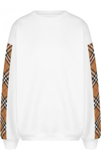 Хлопковый пуловер с круглым вырезом Burberry