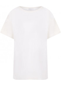 Однотонный льняной топ с круглым вырезом Escada Sport
