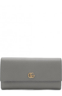 Кожаный кошелек с клапаном и логотипом бренда Gucci