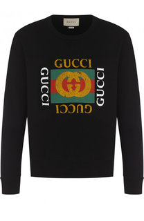 Хлопковый свитшот с логотипом бренда Gucci