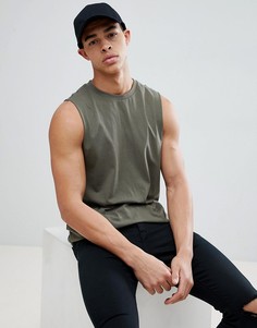 Футболка цвета хаки без рукавов New Look - Зеленый