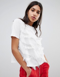 Футболка с бахромой River Island - Белый