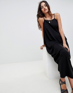 Платье макси в восточном стиле с драпировкой ASOS DESIGN - Черный