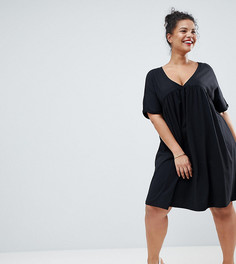 Свободное хлопковое платье ASOS DESIGN Curve - Черный