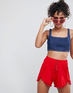 Шорты с помпонами и кисточками ASOS DESIGN - Красный