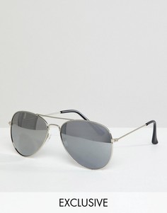 Солнцезащитные очки-авиаторы Reclaimed Vintage Inspired эксклюзивно для ASOS - Серебряный