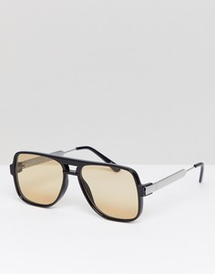 Черные квадратные солнцезащитные очки с коричневыми стеклами Spitfire - Черный