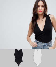 Набор из 2 боди без рукавов и с запахом ASOS DESIGN - Скидка 15 - Мульти