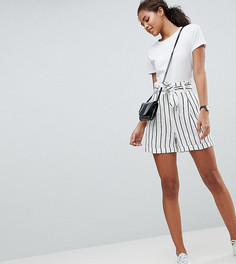 Строгие повседневные шорты в полоску с поясом ASOS DESIGN Tall - Мульти