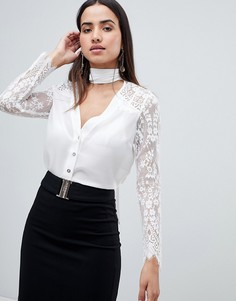 Кружевная блузка Lipsy - Белый