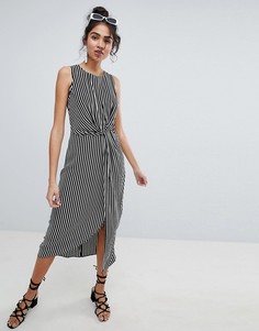 Платье миди с перекрученной отделкой New Look - Черный