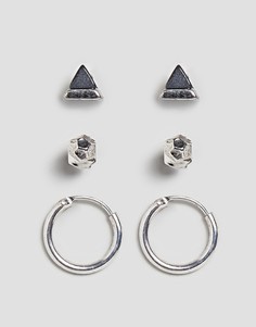 Набор из 3 пар серег Icon Brand - Черный