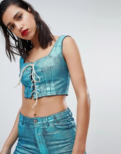 Корсет с эффектом металлик Vivienne Westwood Anglomania - Синий