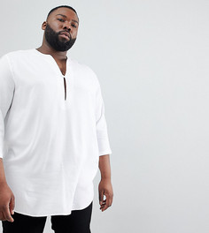 Длинная белая рубашка из вискозы ASOS DESIGN Plus - Белый