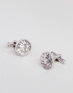 Серебристые запонки с монеткой ASOS DESIGN - Серебряный