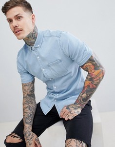Узкая джинсовая рубашка ASOS DESIGN - Синий