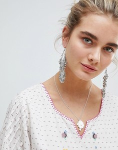 Серьги-подвески с бусинами ASOS DESIGN - Серебряный