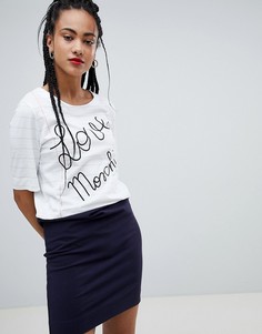 Контрастное платье-футболка Love Moschino - Синий