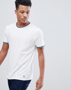 Белая университетская футболка с окантовкой Abercrombie &amp; Fitch - Белый