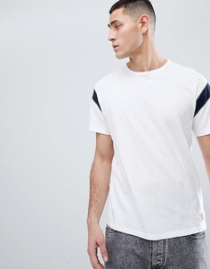 Футболка с круглым вырезом и контрастными вставками на рукавах Abercrombie &amp; Fitch - Белый
