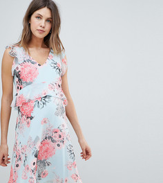 Чайное платье с цветочным принтом Mamalicious - Мульти Mama.Licious