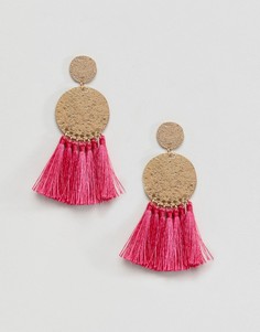 Серьги с кисточками ASOS DESIGN - Розовый