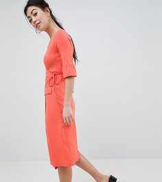 Платье миди с запахом ASOS DESIGN Petite - Розовый