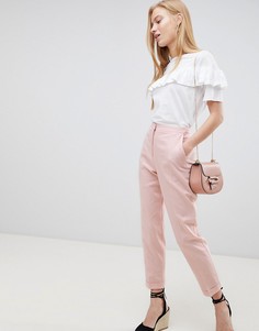 Льняные брюки-сигареты ASOS DESIGN - Розовый