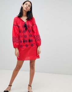 Платье-туника с вышивкой Pepe Jeans Kate - Красный