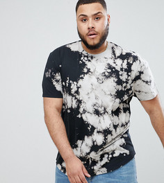 Удлиненная свободная футболка с эффектом кислотной стирки ASOS DESIGN Plus - Черный