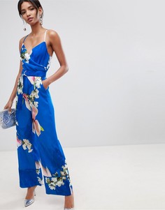 Широкий комбинезон с цветочным принтом Ted Baker - Синий