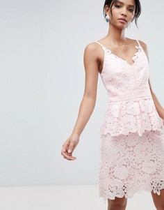 Платье с кружевной баской Ted Baker - Розовый