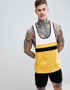Желтая майка-борцовка колор блок ASOS DESIGN - Желтый