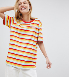 Эксклюзивная oversize-футболка из органического хлопка с разноцветными полосками Puma - Красный