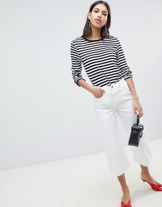 Белые укороченные джинсы прямого кроя River Island - Белый
