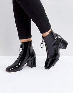 Лакированные сапоги на среднем каблуке ASOS ROSEMARY - Черный